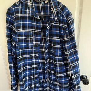 H&M Blue and Black Plaid Shirt